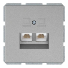 Изображение Двойная компьютерная розетка RJ-45 Cat.5 Jasmart серия FD, никель