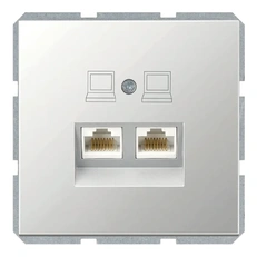 Изображение Двойная компьютерная розетка RJ-45 Cat.6 Jasmart серия FD, алюминий